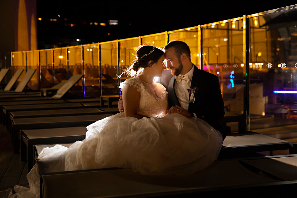 crown plaza wedding terrigal bride and groom night photos