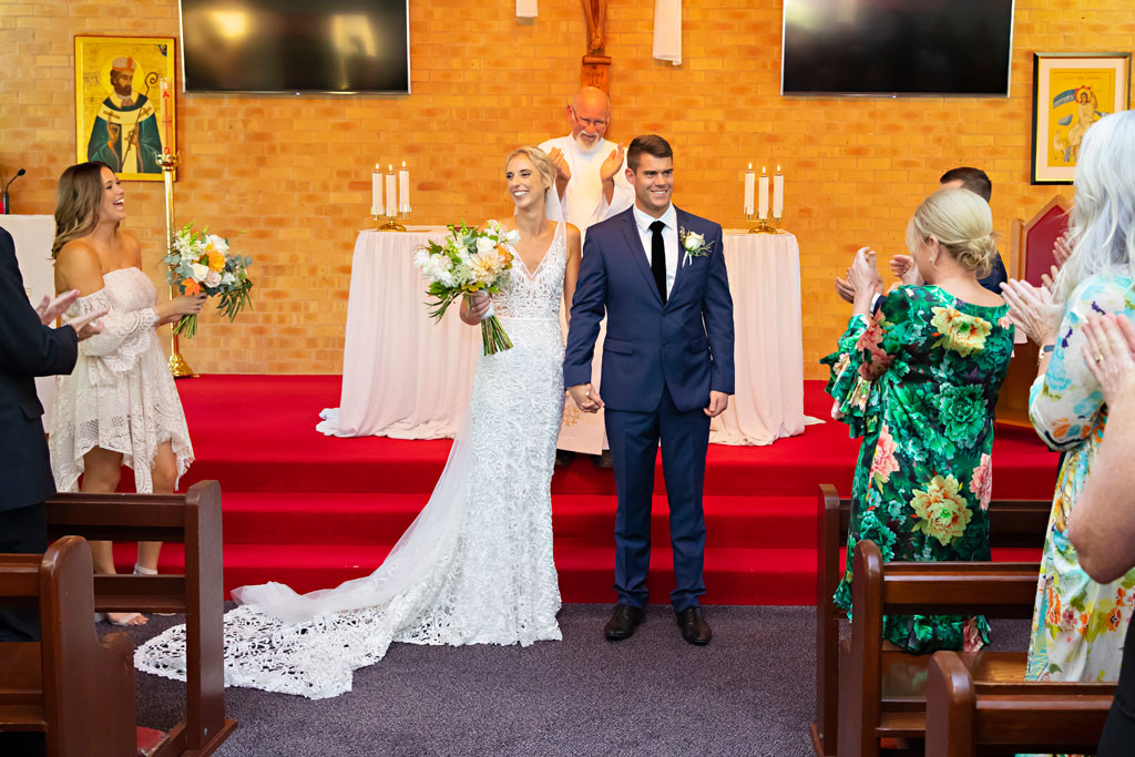 caves beach church wedding ceremony