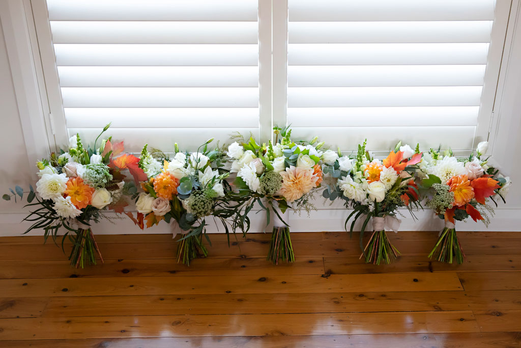 autumn bridal bouquets caves beach wedding 