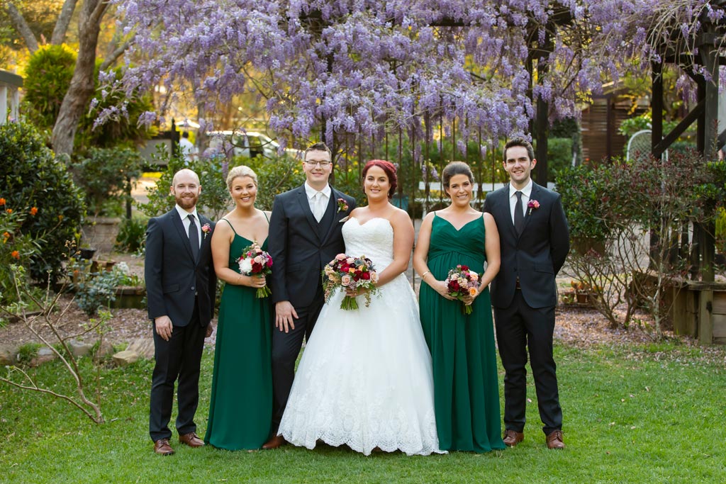 bridal party firescreek winery