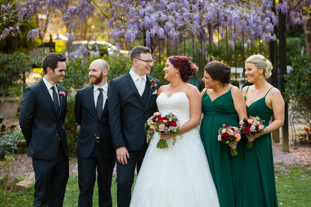 firescreek winery wedding bridal party