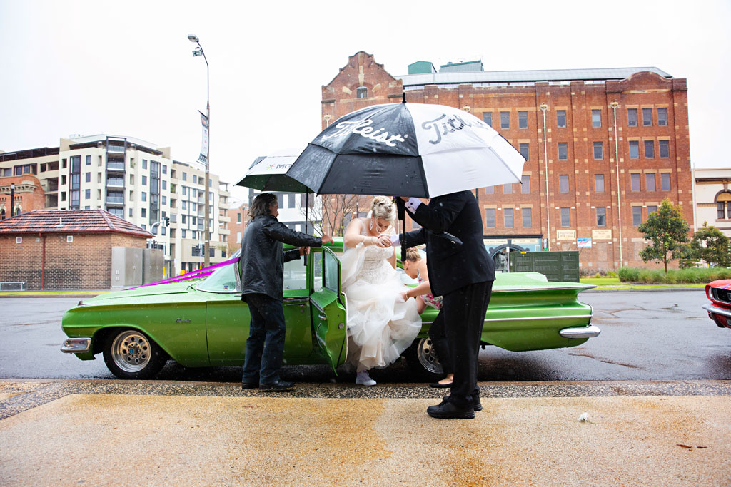 rainy wedding day newcastle 