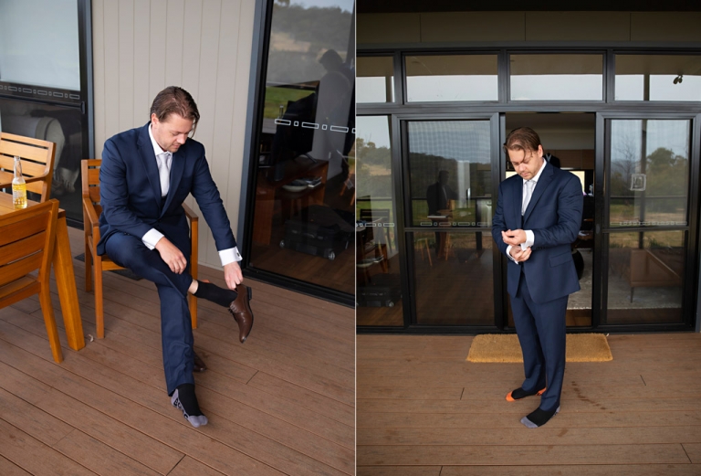 groom getting ready eco cabins