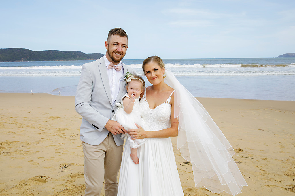 ocean beach wedding portraits