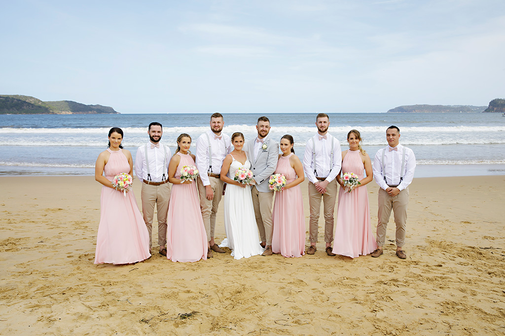 bridal party umina beach 