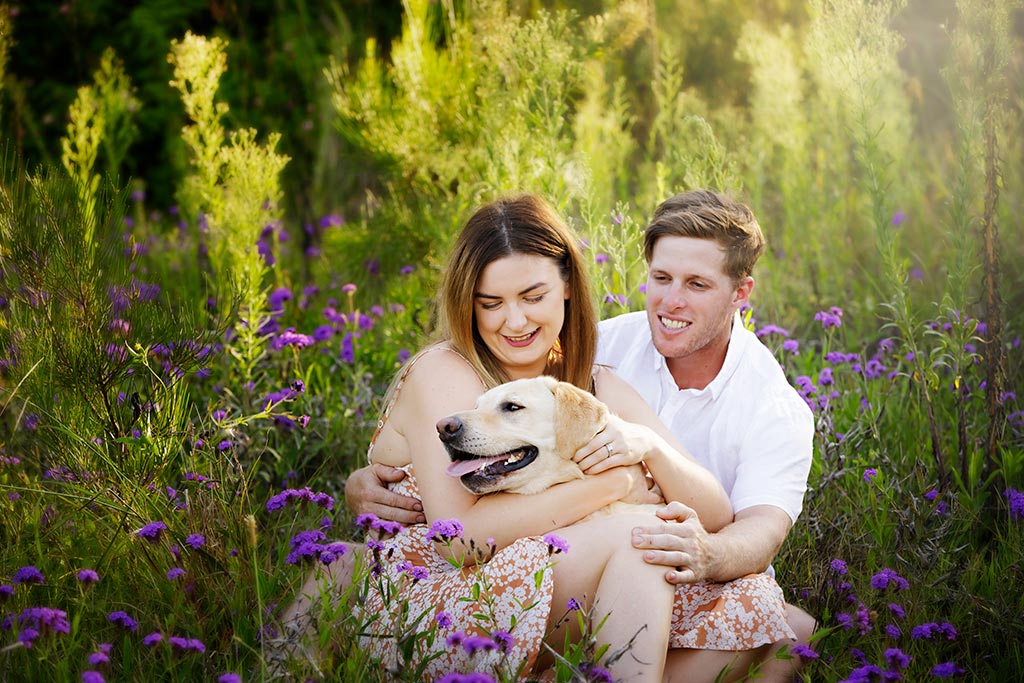 engagement shoot with the dog