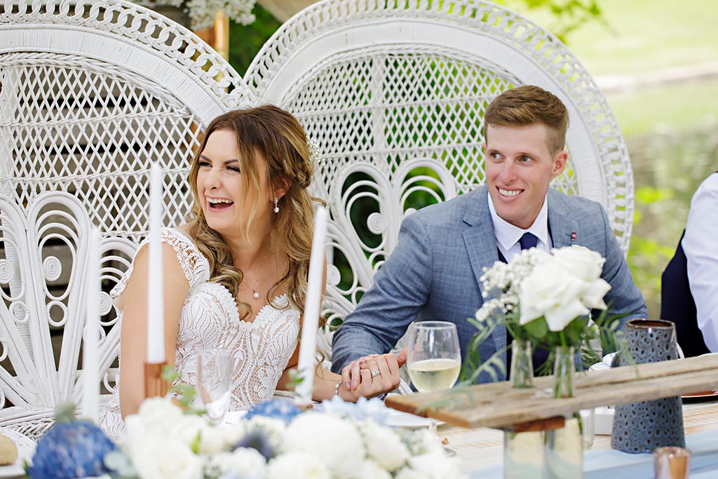 bride and groom outdoor reception fernbank farm