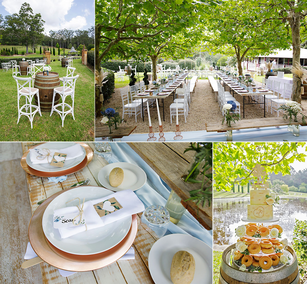 outdoor reception by the lake fernbank