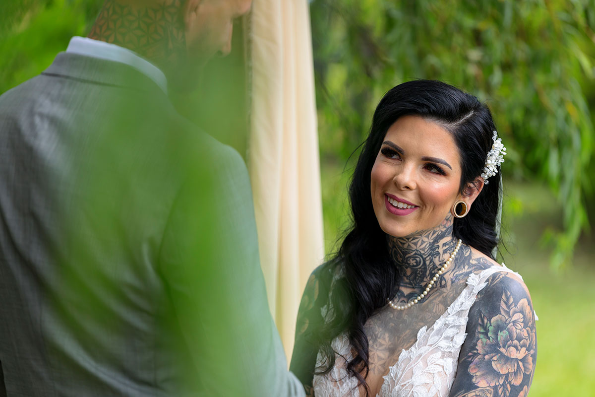 bride during ceremony crowes nest 