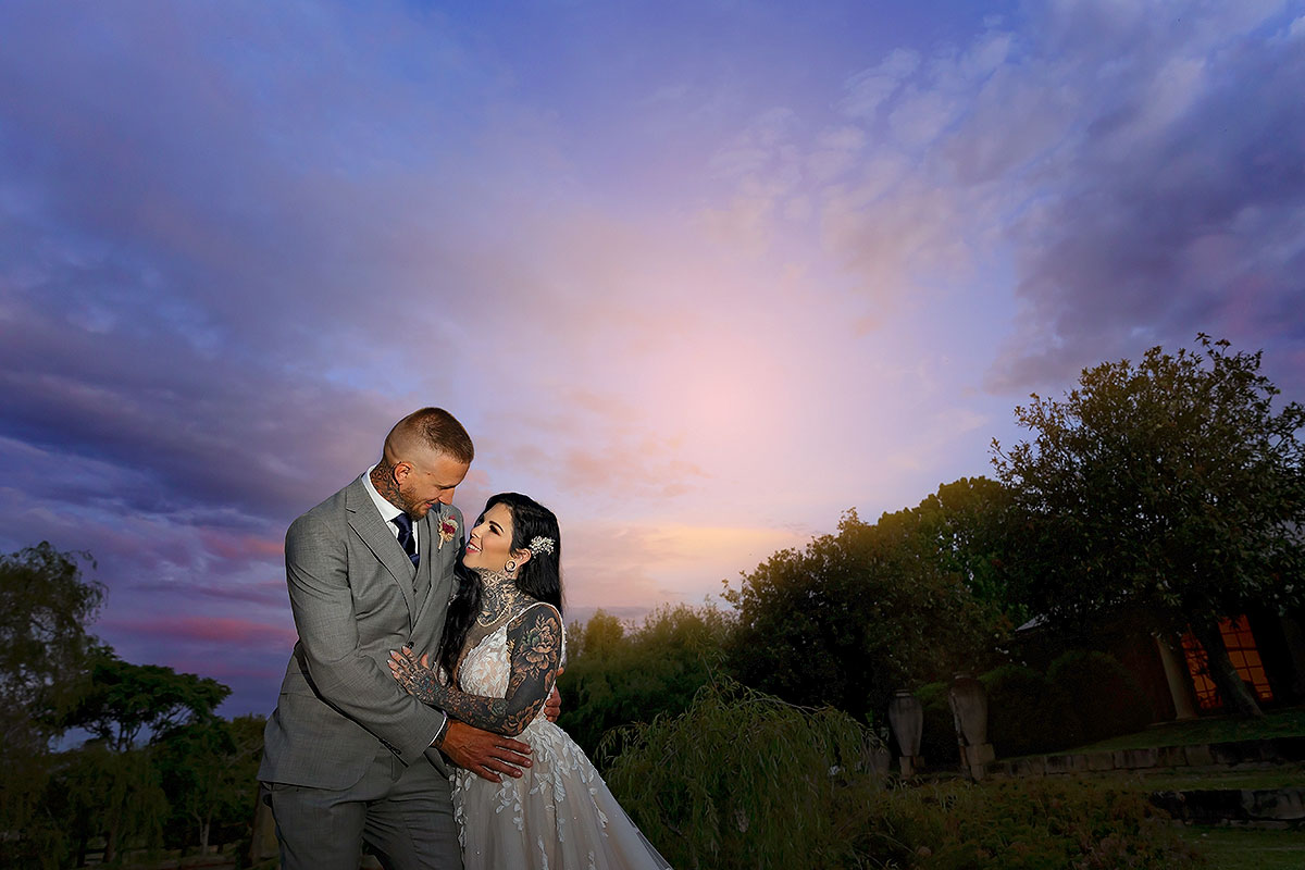 central coast weddings bride and groom sunset