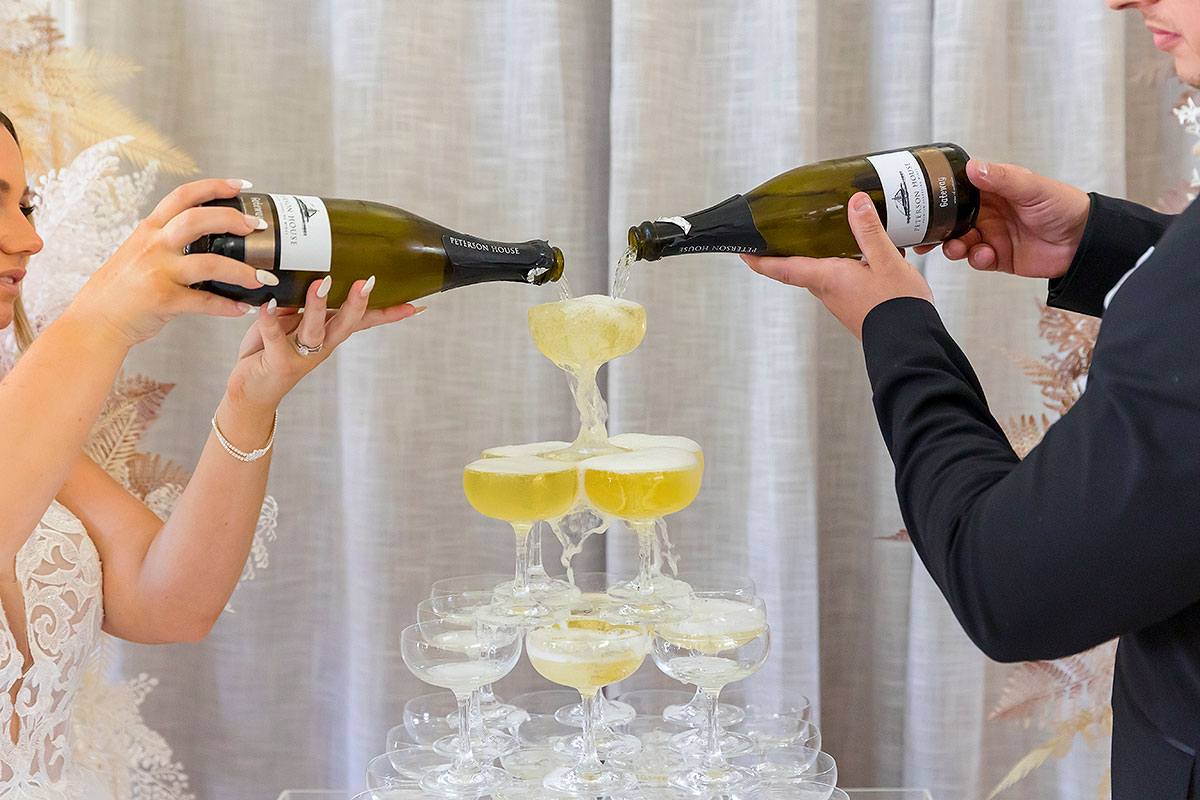 champagne tower wedding caves beach