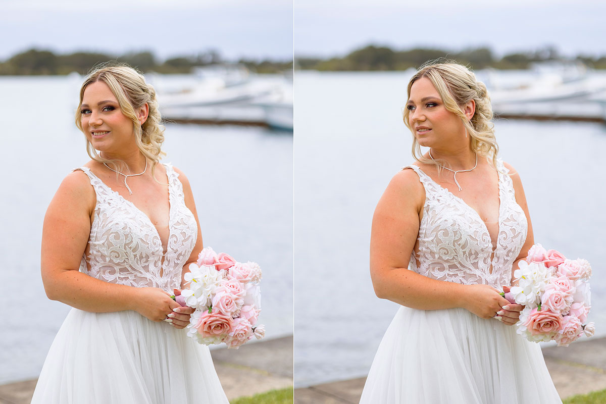 bride caves beach wedding