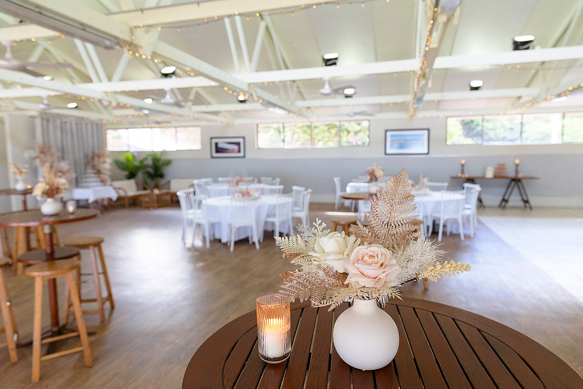 reception room caves beach surf club wedding