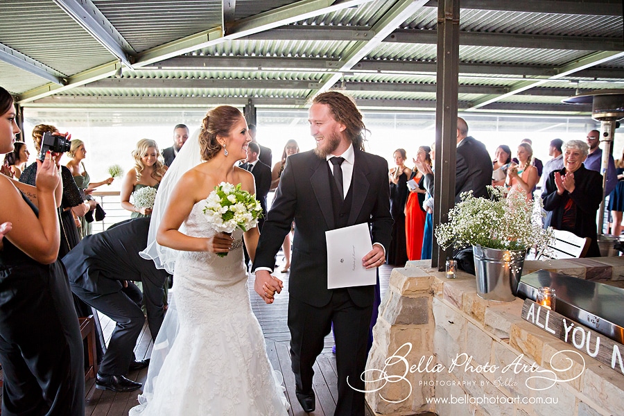 wedding ceremony peterson house in the deck