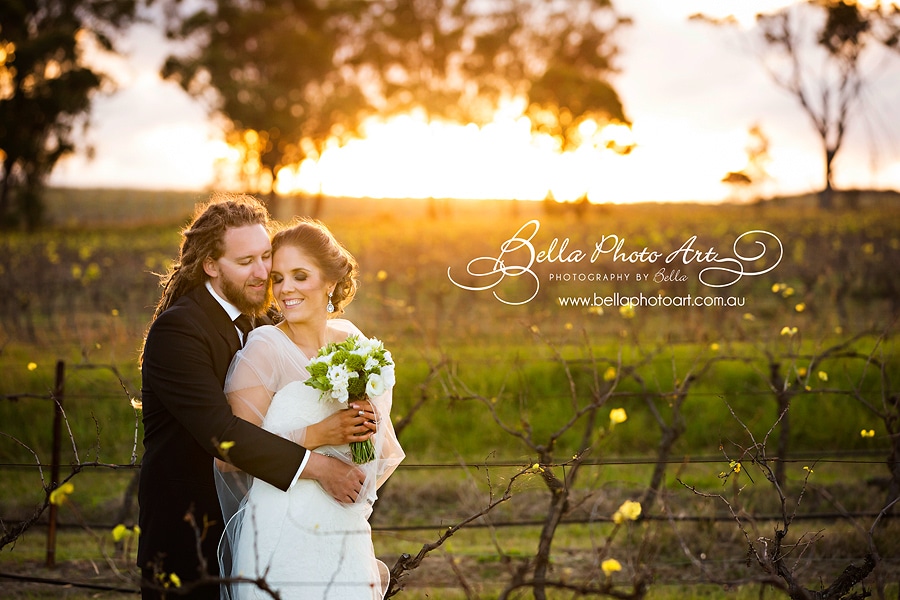 peterson house wedding at sunset in the vines