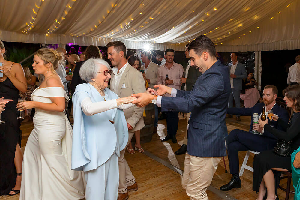dancing with grandma wedding in terrigal on a private property