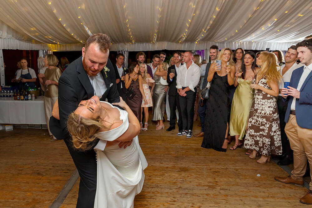 bridal waltz terrigal wedding in marquee