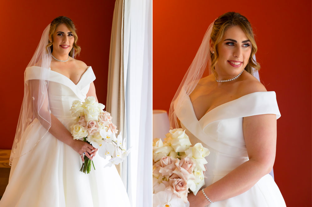 bride before ceremony getting ready at the crown plaza in hunter valley