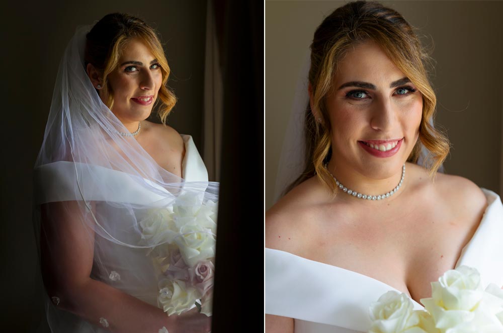 gorgeous hunter bride having photos before the ceremony