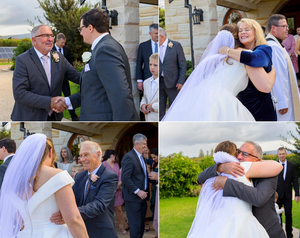hugs and kisses after the ceremony at peterson house