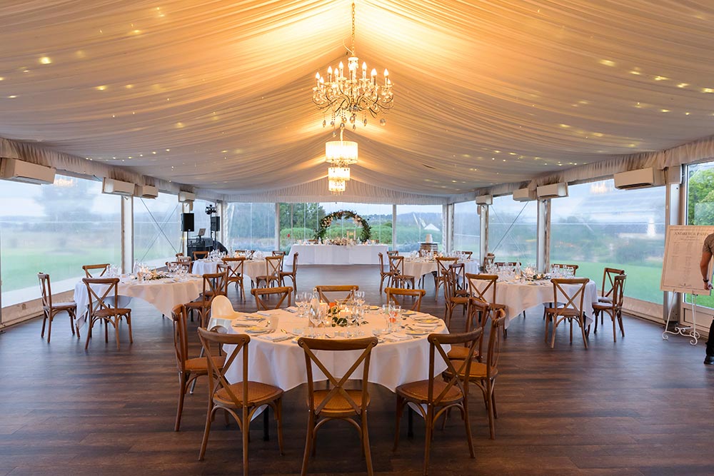 reception marquee at peterson house