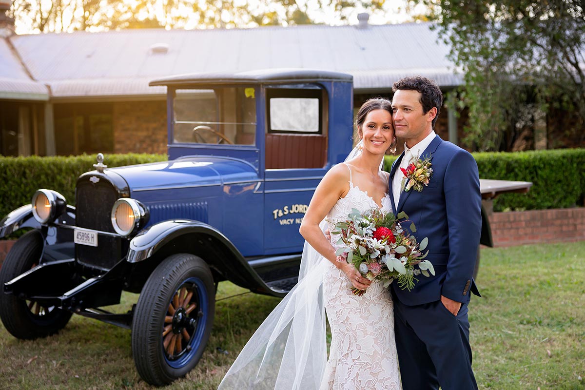 hunter valley wedding vintage farm truck wedding photos