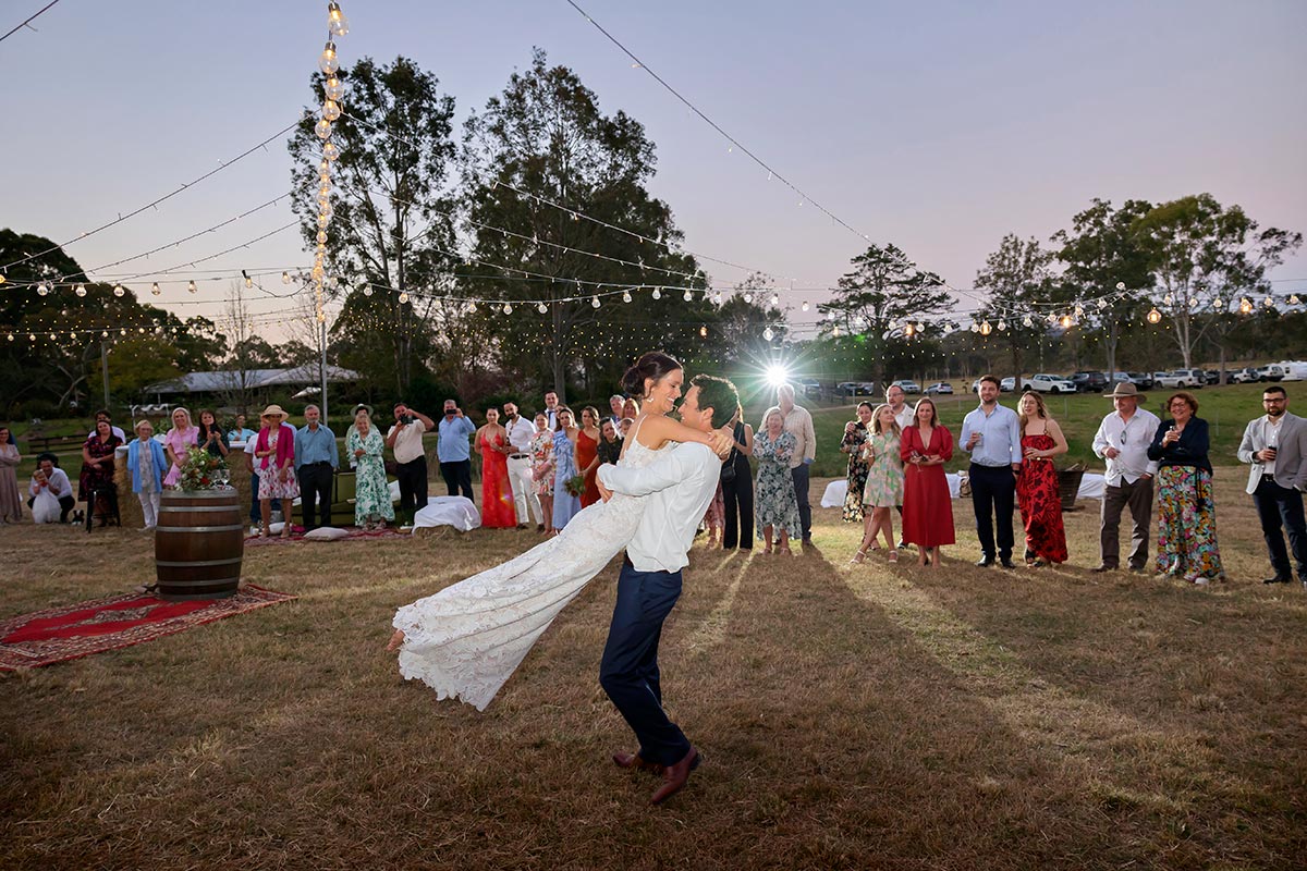 bridal waltz in a paddock hunter valley