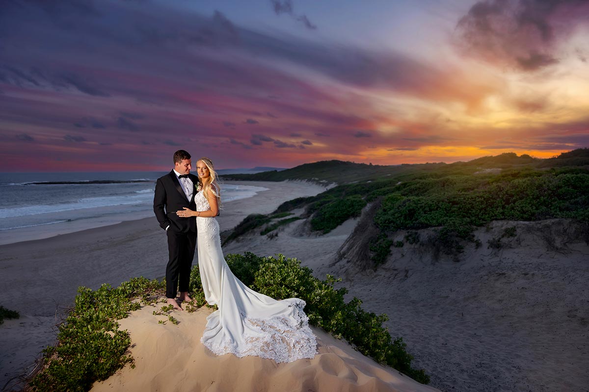soliders beach wedding sunset